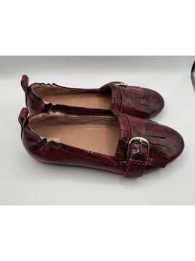 FitFlop Allegro Fringe Snake Print Leather Buckled Loafers T28-678 US 7.5/ 38.5